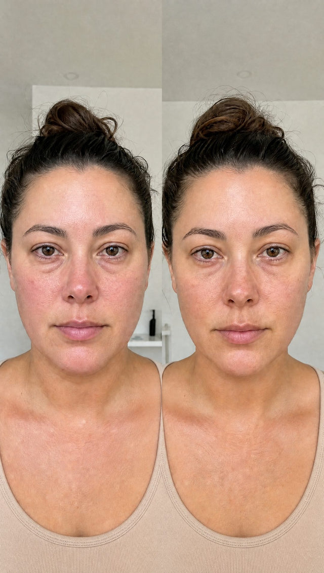 Before and after — Less facial water retention — smoother-looking skin.
